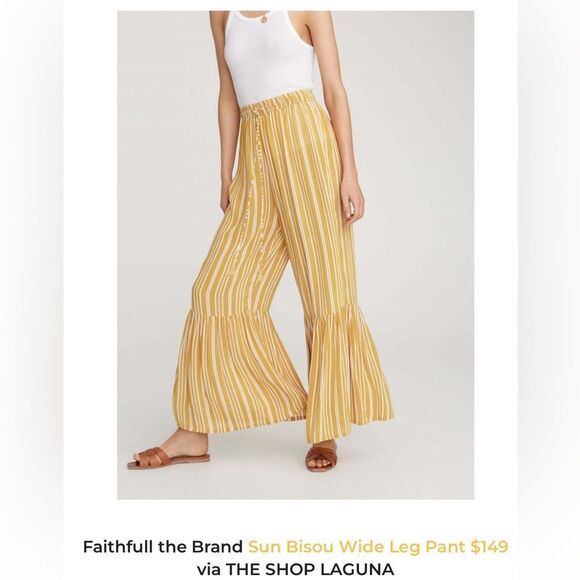 Faithfull the Brand Bisou Pant Roy Stripe size USA 8/ large - Picture 1 of 10